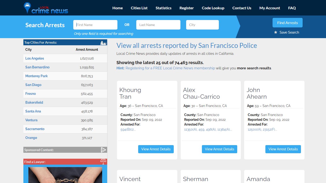 Arrests reported by San Francisco Police | Local Crime News